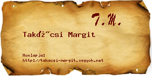 Takácsi Margit névjegykártya